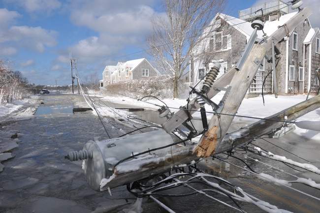 Downed wires on Nantucket - Steve Heaslip/Cape Cod Times file